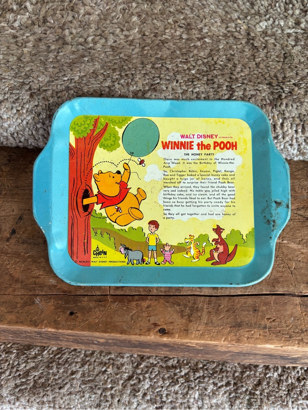 Walt Disney Winnie the Pooh Vintage Tray - Blue